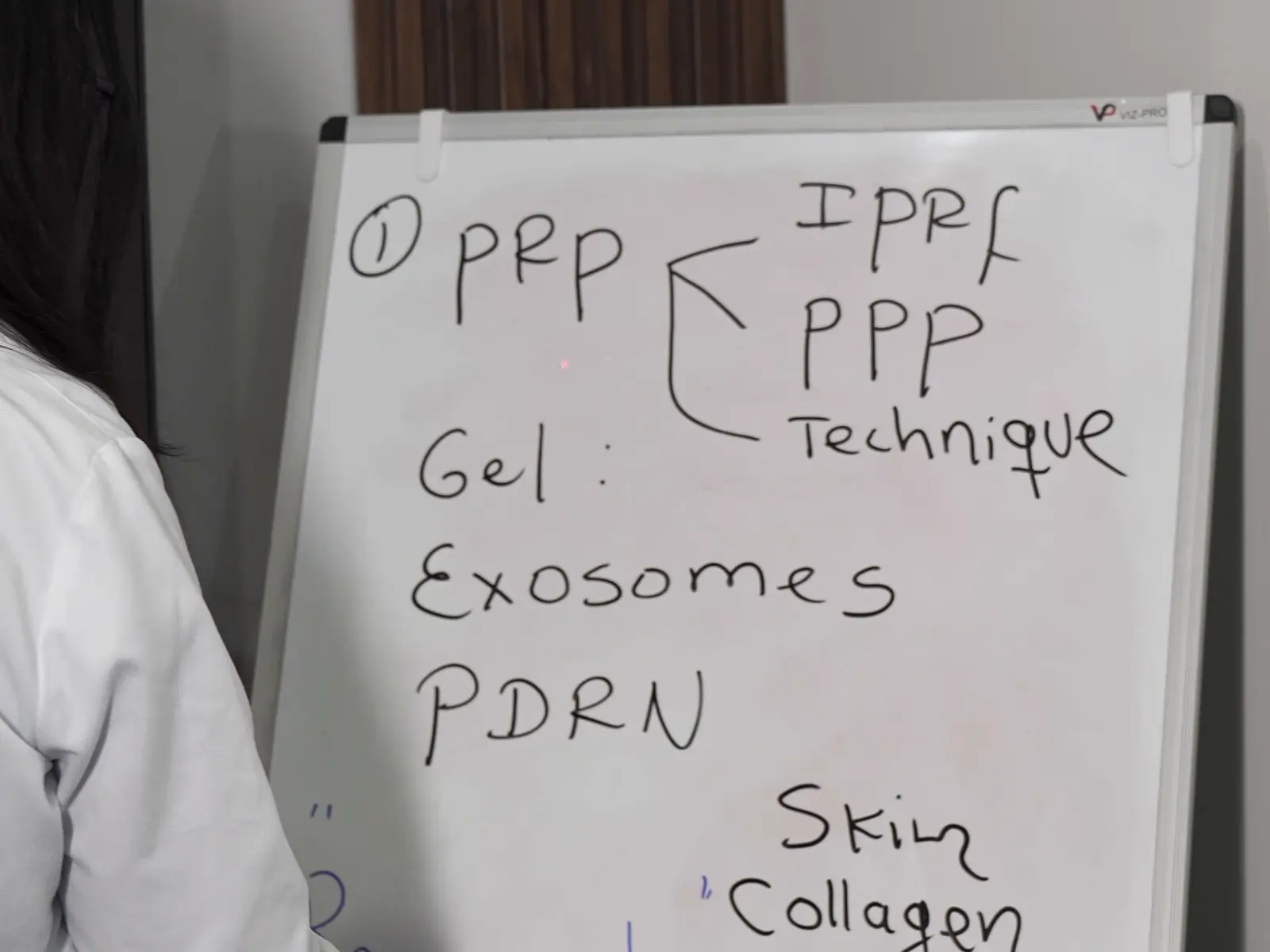 Pizarra de la clase regenerativa: PRP, PPP, exosomas, PDRN y colágeno